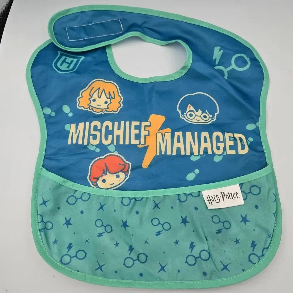 Two Harry Potter Baby Bibs Mischief Managed with Pocket and Harry Scarf Bandana
